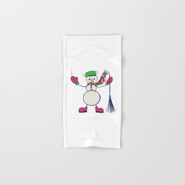 Snowman Christmas illustration Hand & Bath Towel