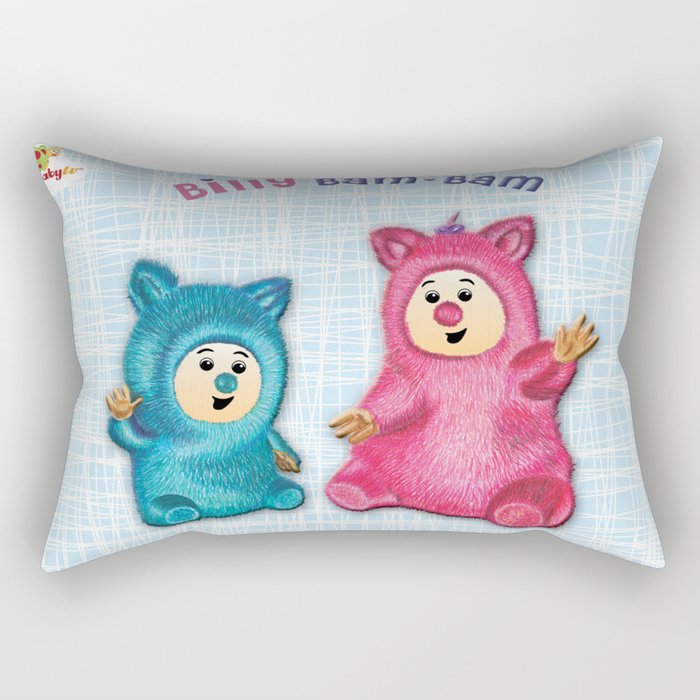 Baby TV Billy Bam Bam with vintage blue background Rectangular Pillow