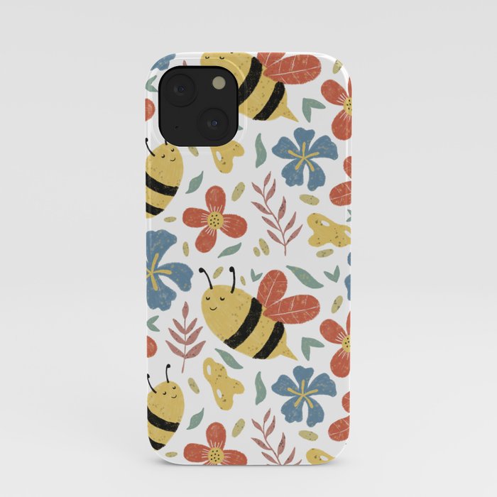 Cute Honey Bees and Flowers iPhone Case