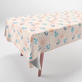 Floral Pattern on Peach Background Tablecloth