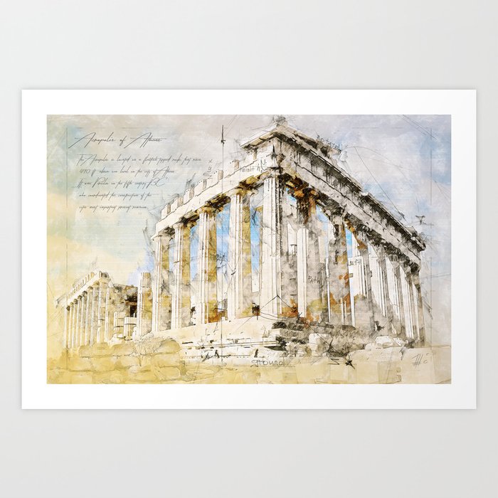 acropolis athens greece art print by theodordecker society6