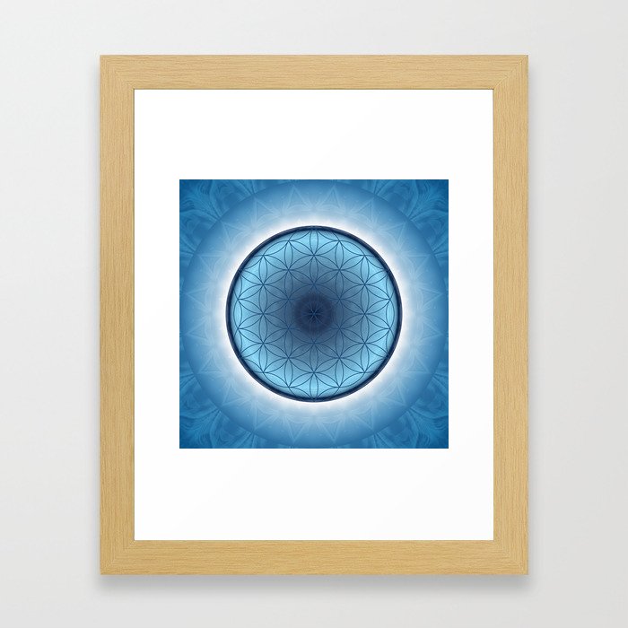 Flower of Life blue 2 Framed Art Print