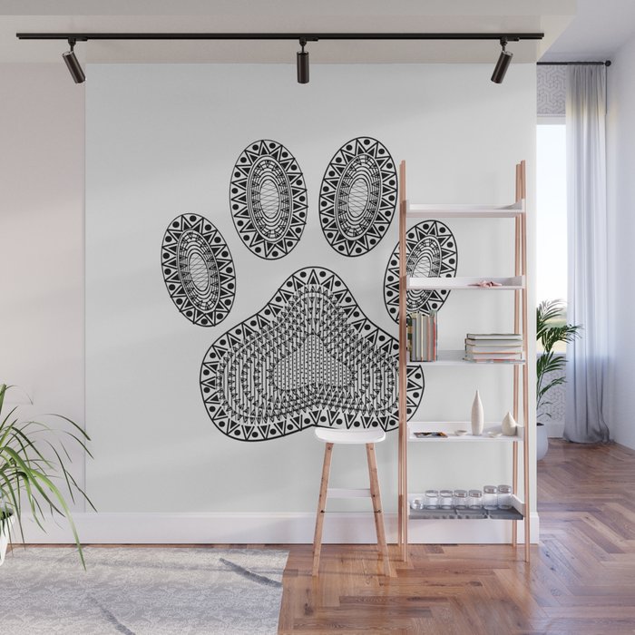 Ink Dog Paw Print Wall Mural