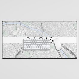Paris city map in color Desk Mat