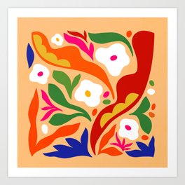 Happy floral Meadow in Bloom Art Print