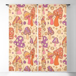 Purple & Orange Magic Mushrooms Blackout Curtain