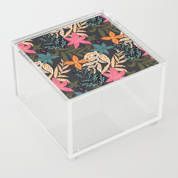 Bohemian Tropical Floral Acrylic Box