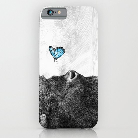 Bison and Butterfly (square format) iPhone & iPod Case