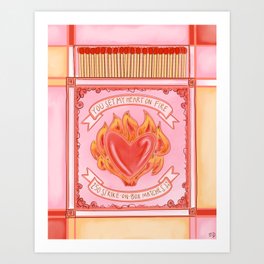 Heart On Fire Print Art Print