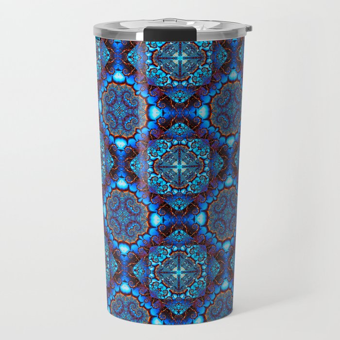 blue moroccan tile pattern Travel Mug