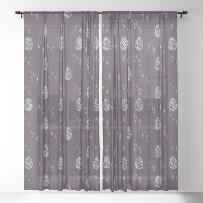 Pinecones (Autumn Purple) Sheer Curtain