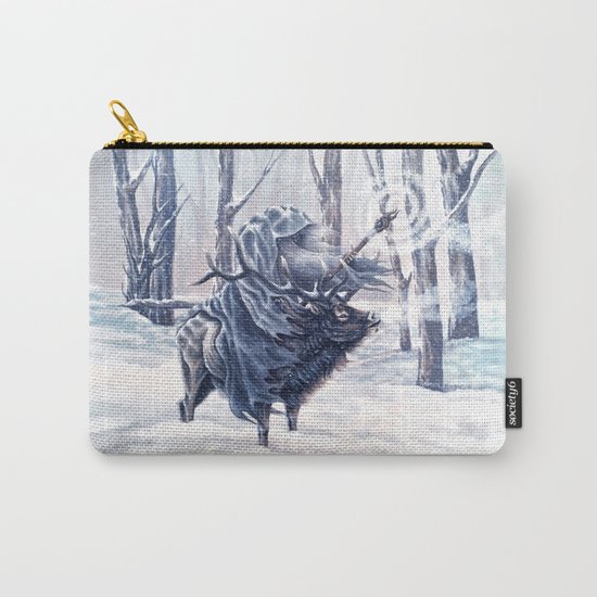 Magical Wizard Riding an Elk in the Snow Carry-All Pouch