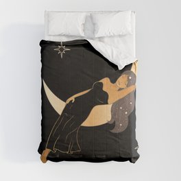 mystic woman sleeping in the moon Comforter