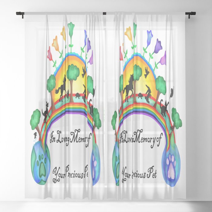  Pet Sympathy Rainbow Bridge  Sheer Curtain