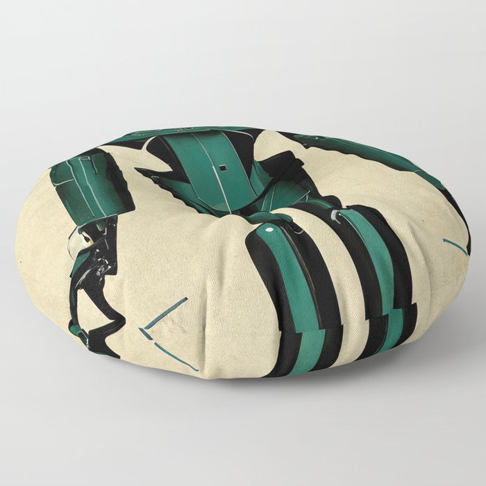 Retro-Futurist Robot Floor Pillow