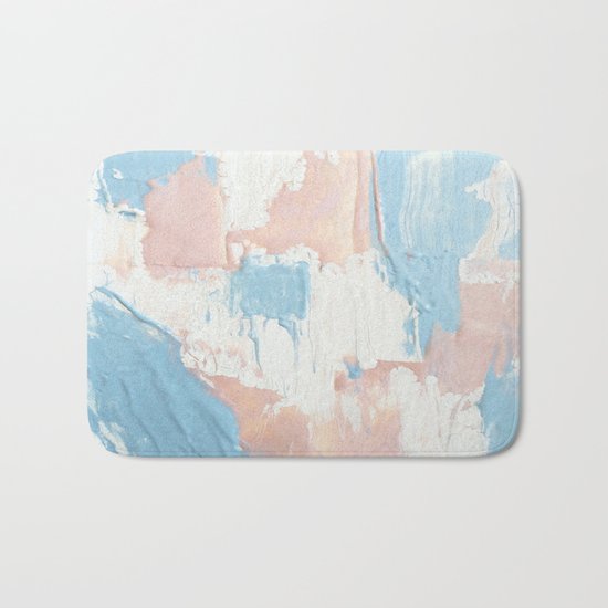 Pink and Blue Abstract Bath Mat