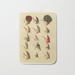 Illustrated Trout Fishing Flies Chart from Favorite Flies and Their Histories  Bath Mat
