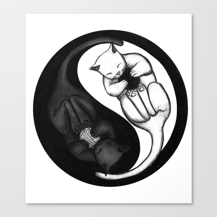 Yin and Yang playing Canvas Print