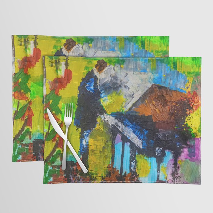 Abstract piano player Placemat