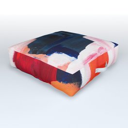 Abstract painting Navy Pink Coral Outdoor Floor Cushion