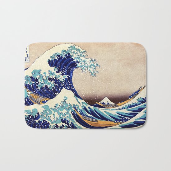 Katsushika Hokusai The Great Wave Off Kanagawa Bath Mat