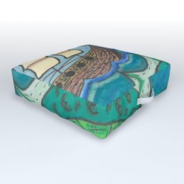 Sea Serpent Outdoor Floor Cushion | Pirateship, Colorpencil, Monster, Ocean, Gelpen, Green, Seaserpent, Ship, Color, Drawing 