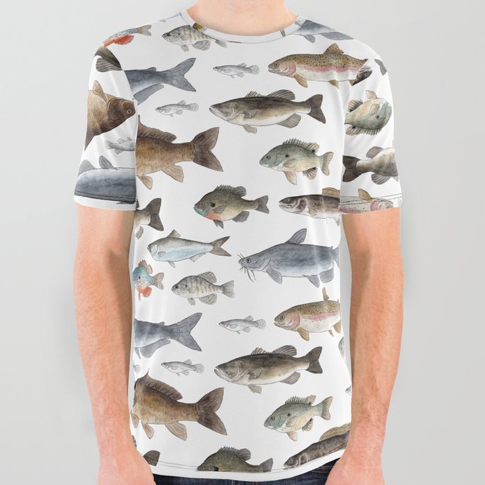 A Few Freshwater Fish All Over Graphic Tee