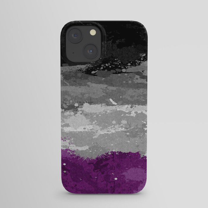 Abstract Paint Splatter Asexual Pride Flag Pattern iPhone Case