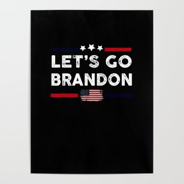 Let's Go Brandon US Flag Funny Poster