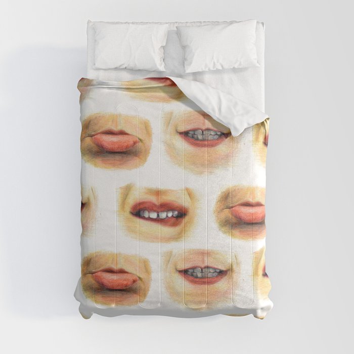 Lips with emotions Comforter