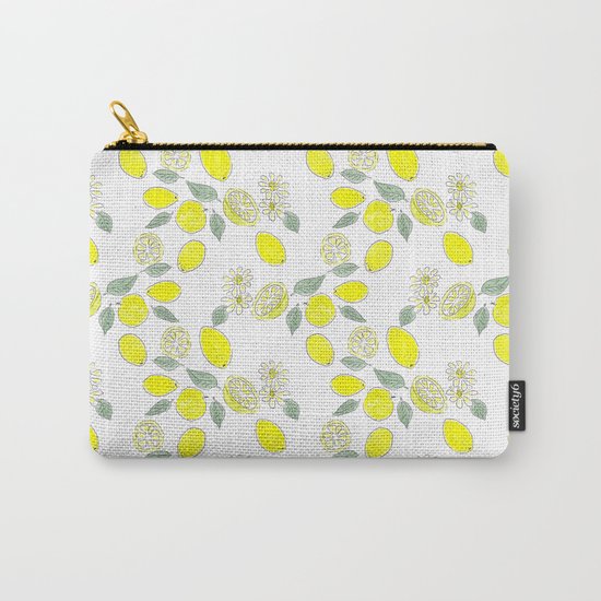Watercolor . Lemon . Carry-All Pouch