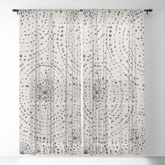 Boho Pattern Minimalistic Decor Sheer Curtain