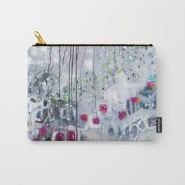 BLACK AND WHITE ABSTRACT Carry-All Pouch