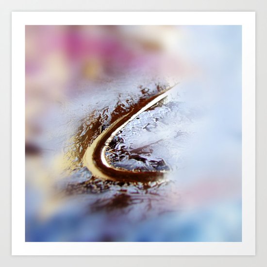 Abstract macro GOLDEN-PINK Art Print