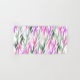Abstract Seaweed Pattern pink & green colors Hand & Bath Towel