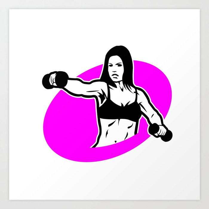 Woman Fitness Logo Art Print By Marios Society6