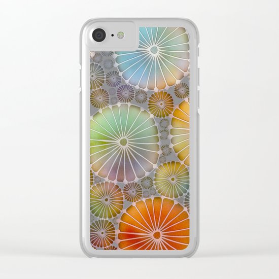 Abstract Floral Circles 4 Clear iPhone Case