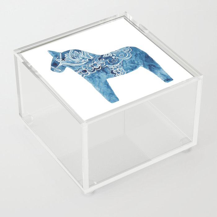 Dala horse Painting Wall Poster Watercolor Acrylic Box