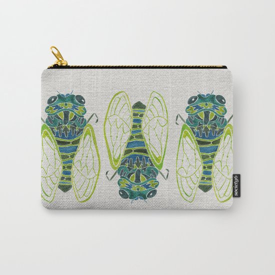 Blue Cicada Carry-All Pouch