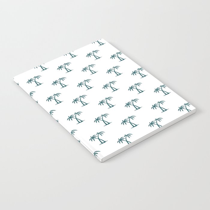 Teal Blue Palm Trees Pattern Notebook