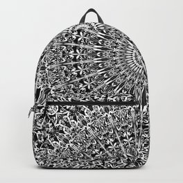 Grey Geometric Floral Mandala Backpack