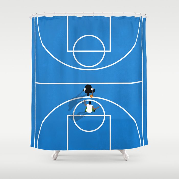 Shooting Hoops | Basketball Court Shower Curtain