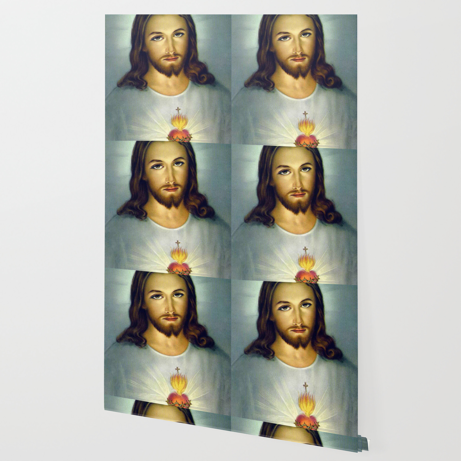 Sacred Heart Of Jesus Wallpaper by vintagereserve | Society6
