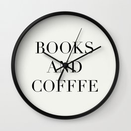 Books & Coffee Wall Clock | Graphicdesign, Digital, Black And White, Typography, Coffeeprint, Books 