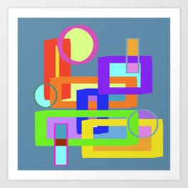 Geometric Colorful Flow (D155) Art Print