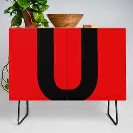 Letter U (Black & Red) Credenza