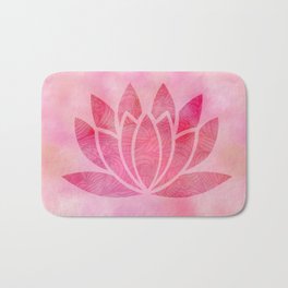 Zen Watercolor Lotus Flower Yoga Symbol Bath Mat | Newage, Flower, Painting, Sense, Lotus, Energy, Harmony, Pastel, Esoteric, Meditation 
