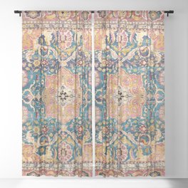Amritsar Punjab North Indian Rug Print Sheer Curtain