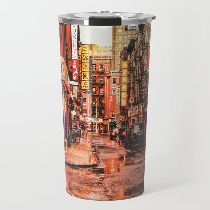 New York City Rain in Chinatown Travel Mug
