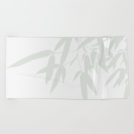 Leaves #Bamboo #Grey Beach Towel